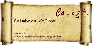 Csimbora Ákos névjegykártya
