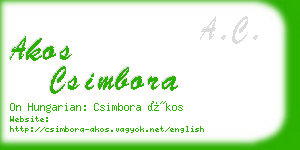 akos csimbora business card